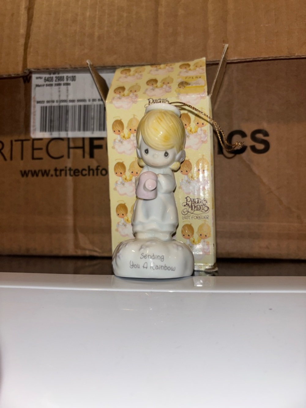 Enesco Precious Moments Porcelain Figurine - White, Blonde, Pink